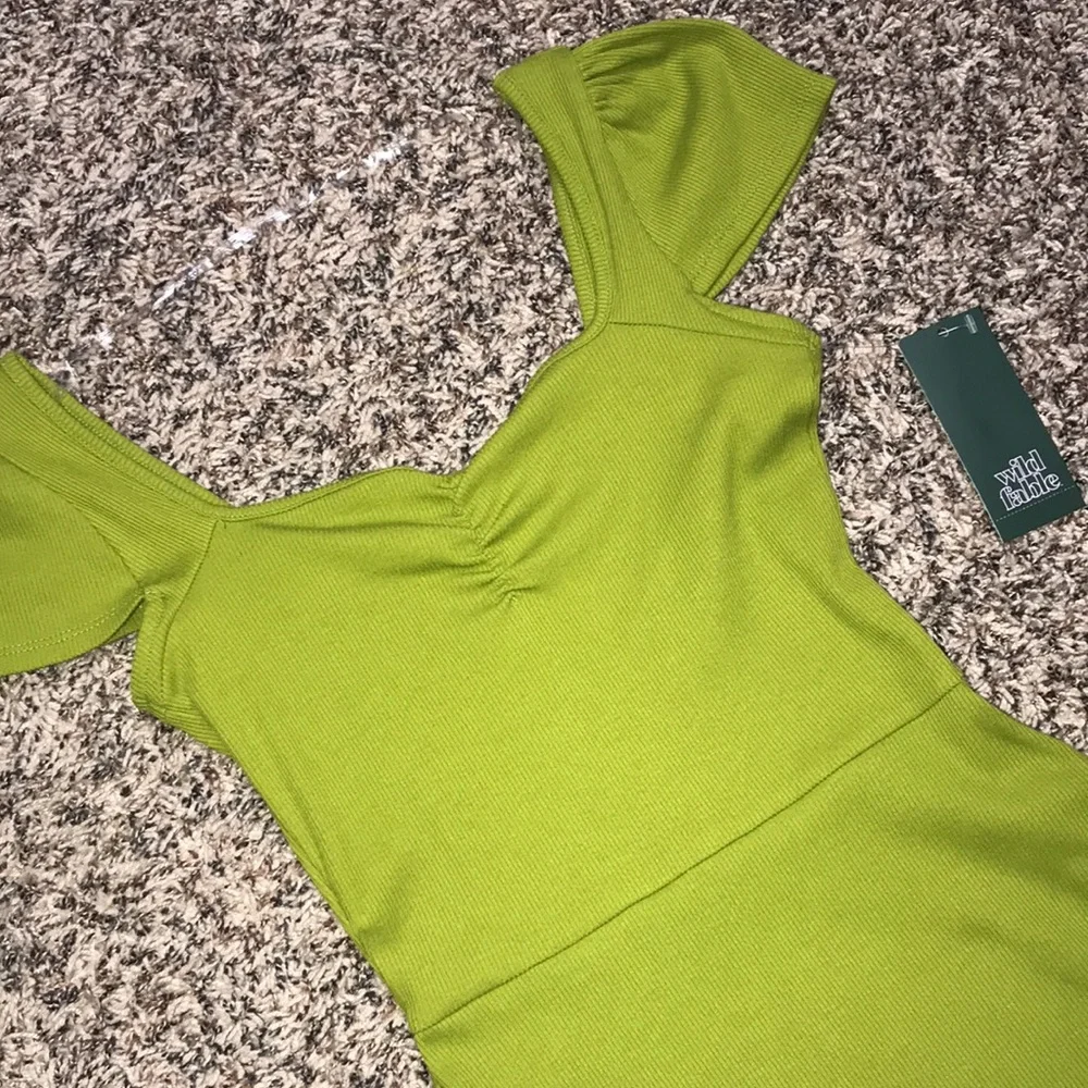 WILD FABLE 🐠 Ribbed Green Mini Sun Dress | NWT! - Picture 3 of 5
